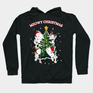 Kawaii Christmas Santa Cats Hoodie